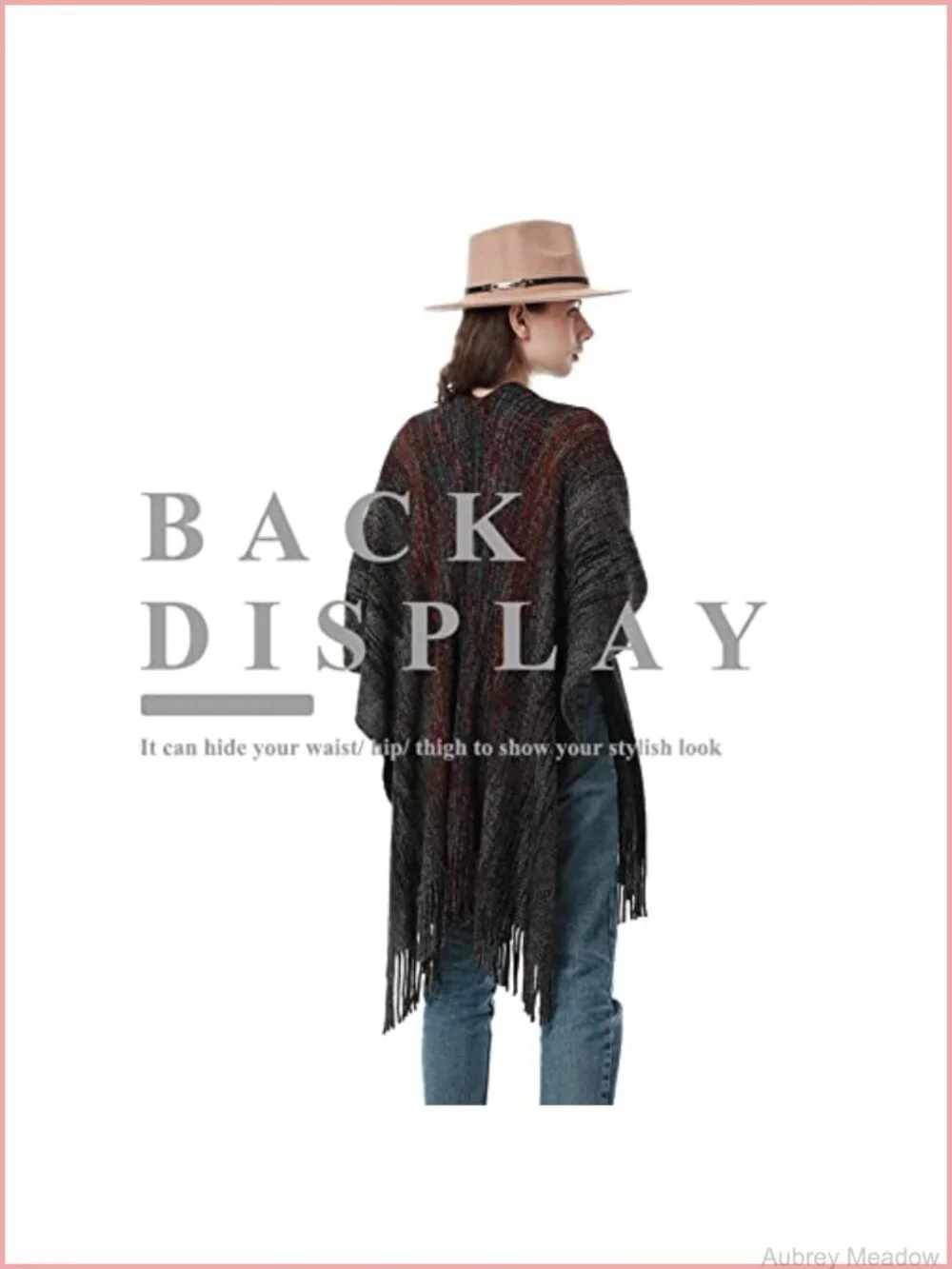 Knit Shawl Wrap Open Front Poncho Cape Cardigan Sweater Tassel